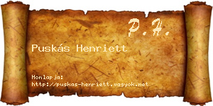 Puskás Henriett névjegykártya