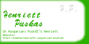 henriett puskas business card